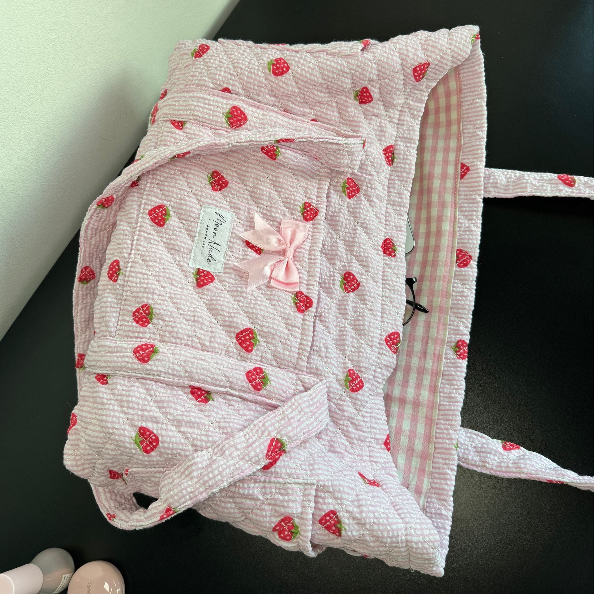 Moon Nude Strawberry Tote Bag