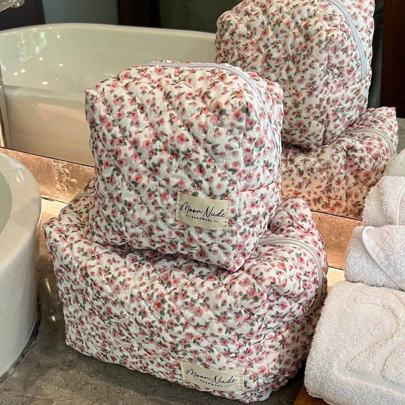 Moon Nude Peony Large Makeup Bag