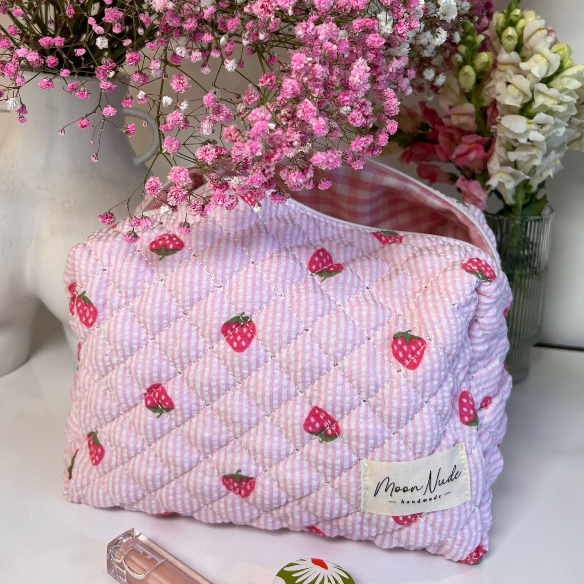 Moon Nude Strawberry Large Makeup Bag